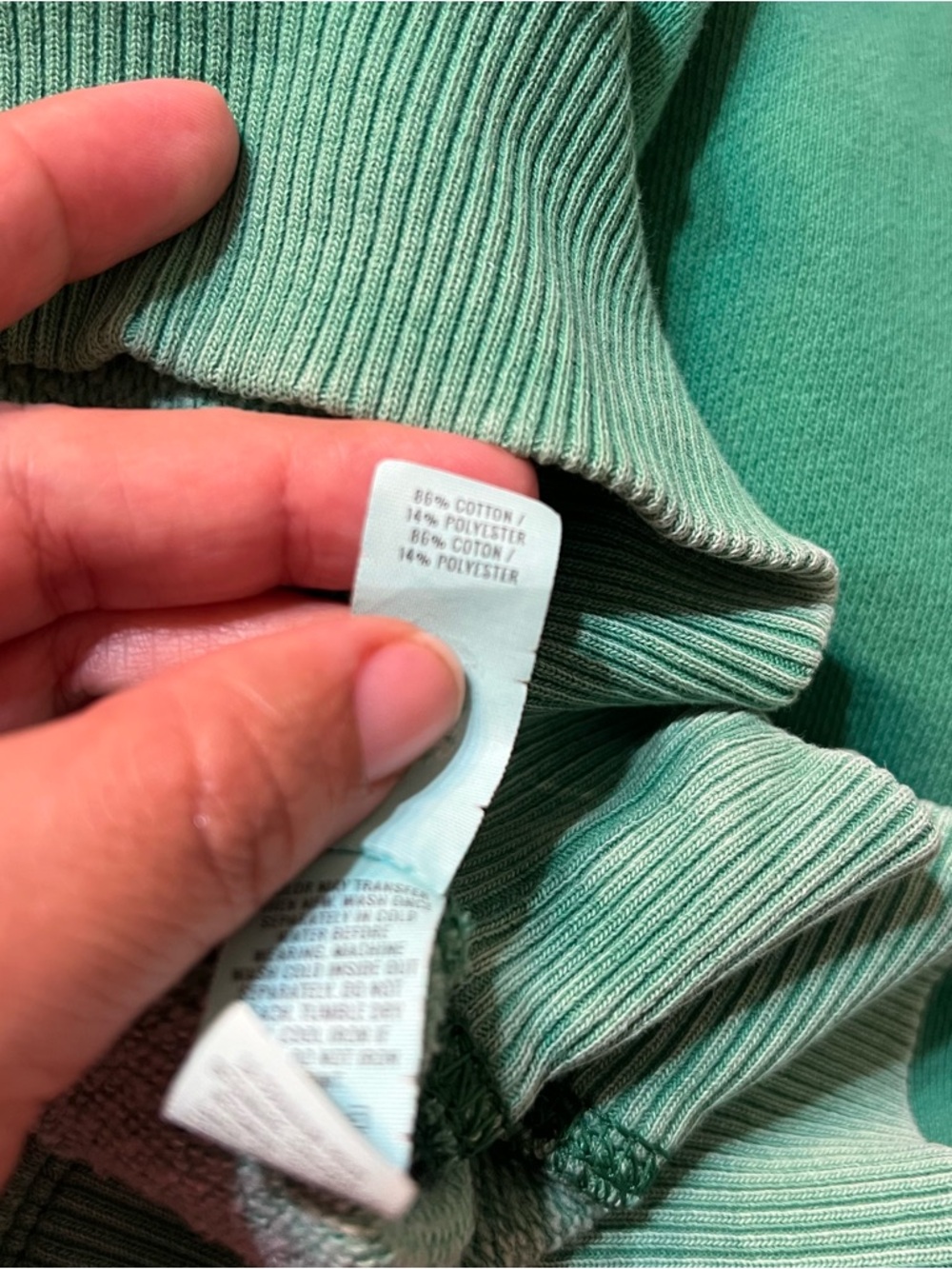 Aerie sweatshirt green crewneck slouchy relaxed lounge pocket small pullover - Picture 5 of 7